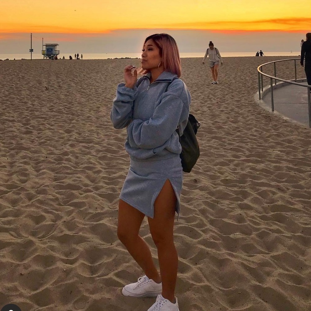 PLT sweat skirt side slit